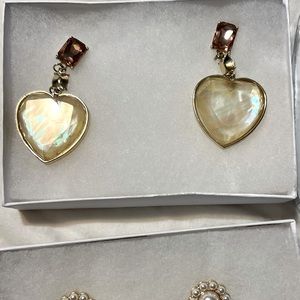 Pearl Heart Drop Earrings